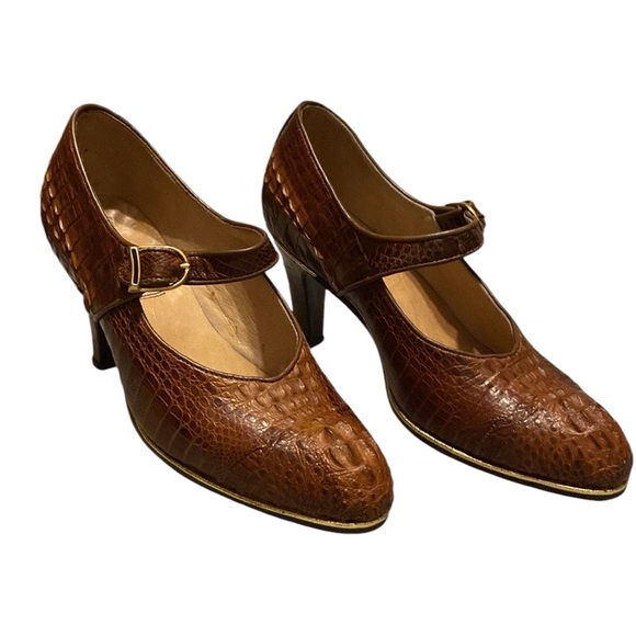 Exotic alligator custom Maryjane pumps EUC - Picture 15 of 17